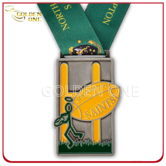 Individuell graviertes gemaltes Logo American Football Game Medaillon