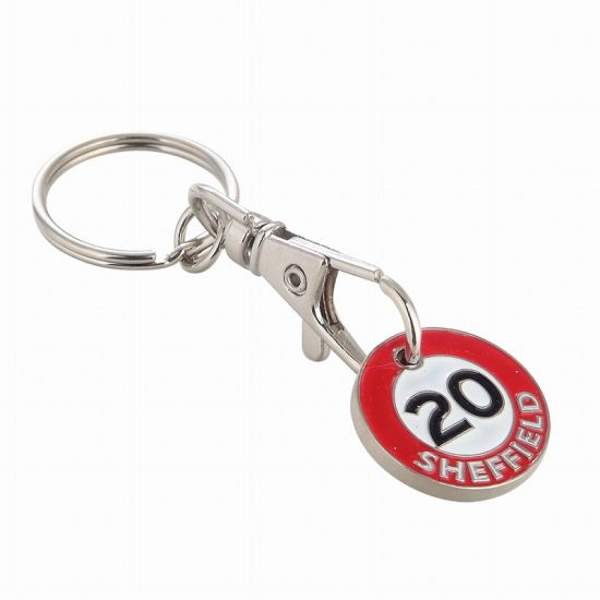 Kundenspezifischer Einkaufswagen-Metalllaufkatzen-Münzenhalter-Schlüsselanhänger