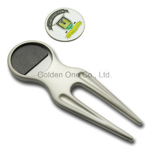 Custom Metalwith Ball Marker Golf Divot Repair Tool