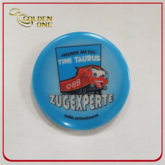 Werbendes kundenspezifisches rundes farbenreiches Druckandenken-Metallzinn-Knopf-Abzeichen für Geschenkartikel