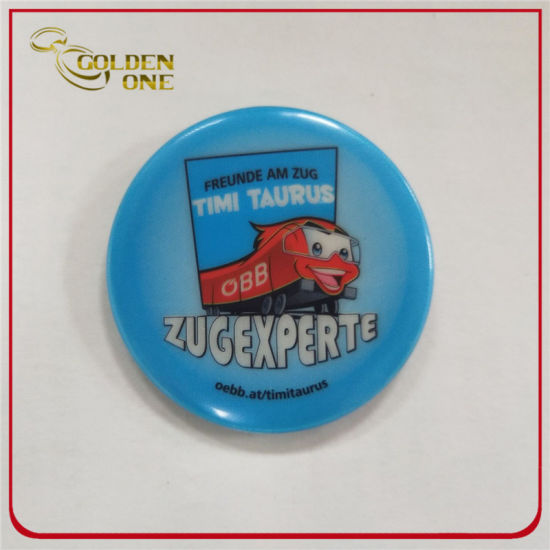 Werbendes kundenspezifisches rundes farbenreiches Druckandenken-Metallzinn-Knopf-Abzeichen für Geschenkartikel