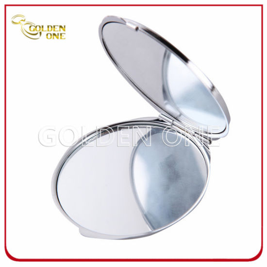 Werbegeschenk Epoxidbeschichteter kompakter Spiegel aus bedrucktem Metall
