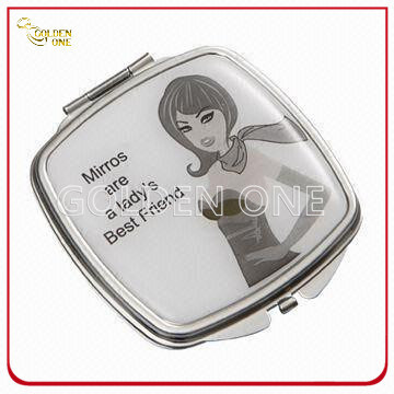 Neuartiges Design mit Epoxidbeschichtung, quadratischer Kosmetikspiegel aus Metall