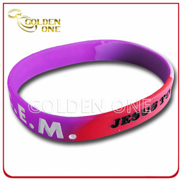 Fashion Custom segmentiertes konkaves Logo-Silikon-Armband