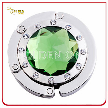 Heißer verkauf runde form faltbare taschenhaken aus kristall