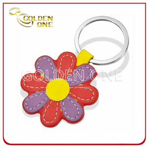 Wohle Entwurfs-Förderung-buntes Blumen-Form-Leder Keychain