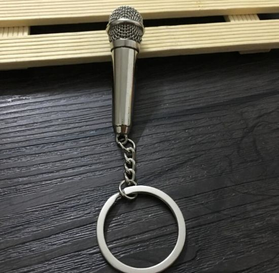 Heißer Verkaufs-Metallmikrofon-Schlüsselring für Förderungs-Geschenk