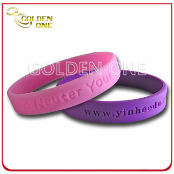 Fashion Custom Segmented Color Concave Logo Silikonkautschuk-Armband