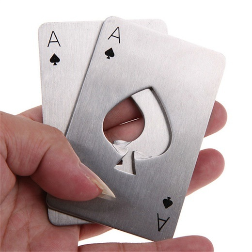 Pocker Card Personalisierter gravierter Bierflaschenöffner aus Metall