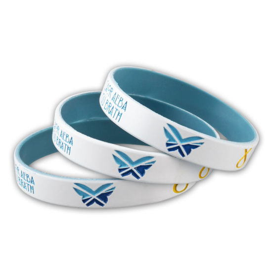 Werbegeschenk Kundenspezifisches vertieftes Färbungs-Logo-Silikon-Armband