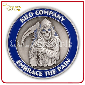Kundenspezifische 3D-Teufel Antik-Silber-Metall-Unternehmensmünze