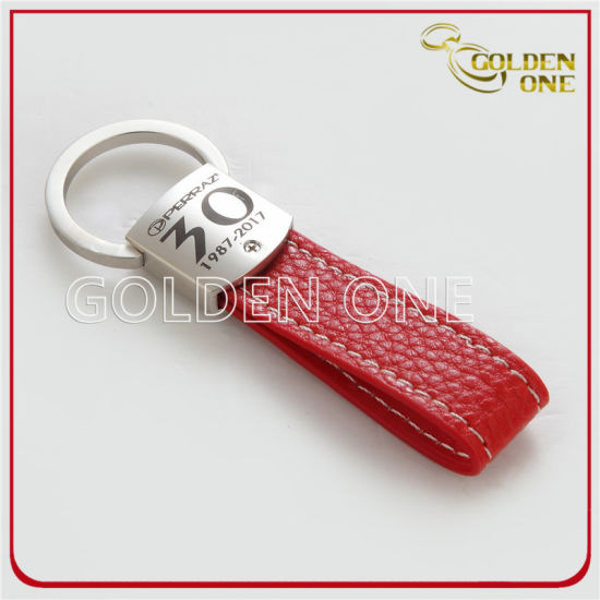 Runde Form Customed Schlüsselanhänger aus Metall und Leder