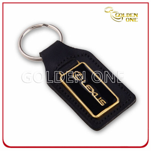 Hochwertiger PU-Leder-Schlüsselanhänger mit geprägtem Logo