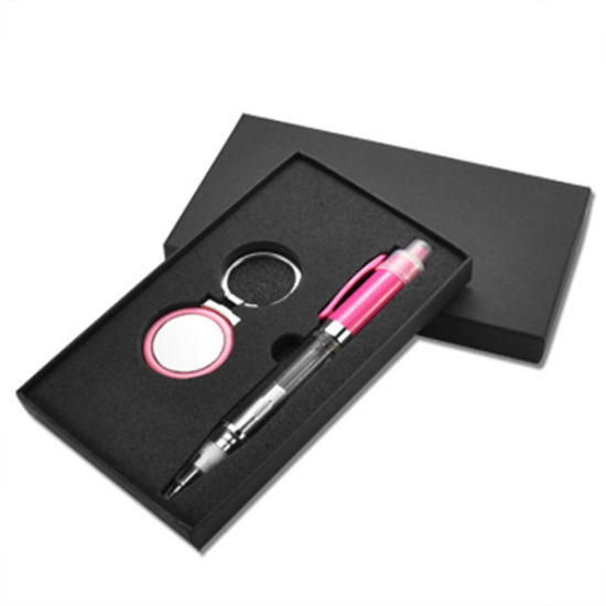 Werbegeschenk-Set mit Click Pen Schlüsselanhänger und PU-Brieftasche