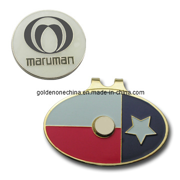 Golfreparatur-Divot-Werkzeug aus mattem Nickel mit magnetischem Ballmarker