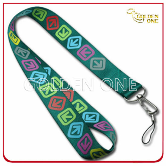 Werbegeschenk Heat Transfer Printing Satin Lanyard mit Metallhaken