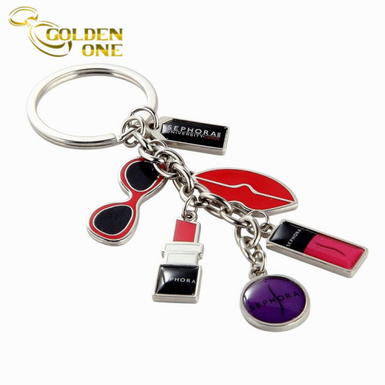 Custom geprägtes Logo Antik Bronze Metall Schlüsselanhänger