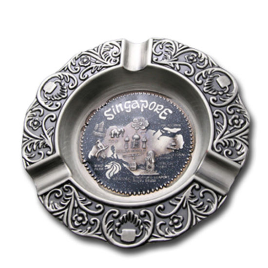 Kundenspezifischer gestempelschnittener 3D-Design-Metallandenken-Aschenbecher (SA02)