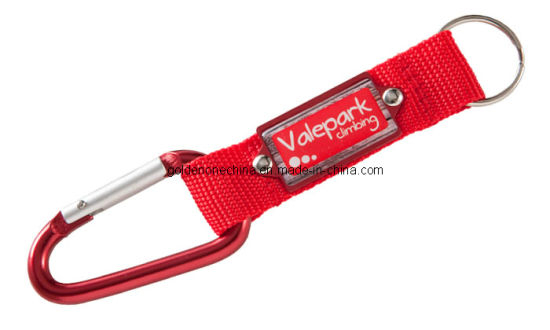 Promotion Giftwoven Strap Metal Schlüsselanhänger