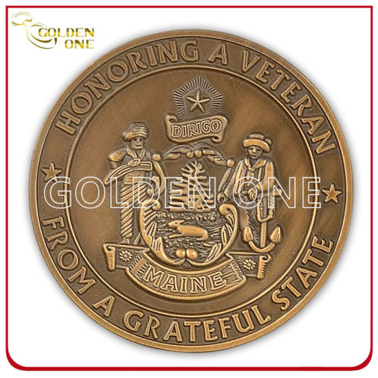 Werbegeschenk Kundenspezifische Metallmessing Antik überzogene militärische Herausforderung Andenkenmünze