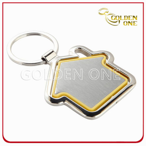 Förderung Custom House Shape Spinning Metal Keychain
