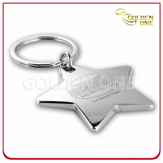 Kreatives Design Personalisierter Schlüsselanhänger mit Sterngravur aus Metall