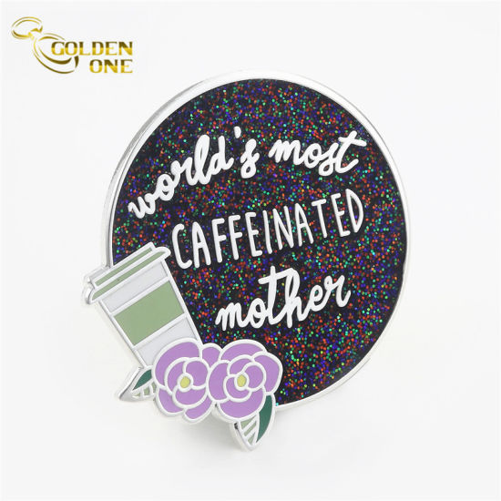 Werbegeschenk Vergoldung Glitter Custom Soft Hard Emaille Metall Anstecknadel