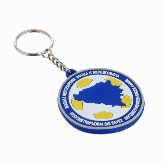 Fshion Yellow Hat Offsetdruck-Weich-PVC-Schlüsselring