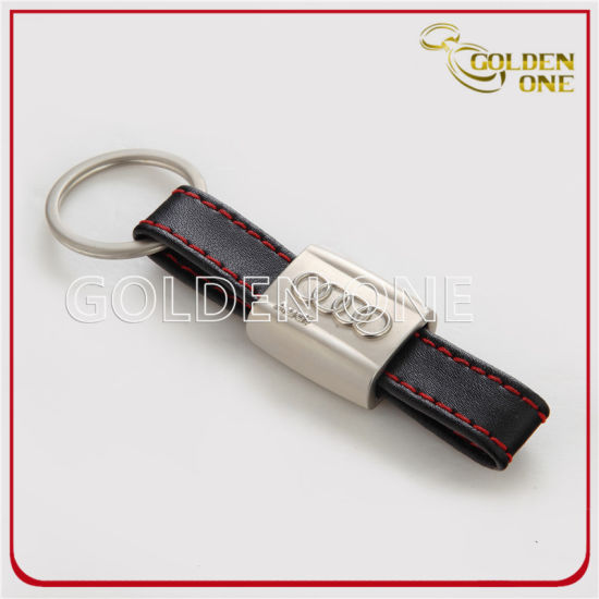 Runde Form Customed Schlüsselanhänger aus Metall und Leder