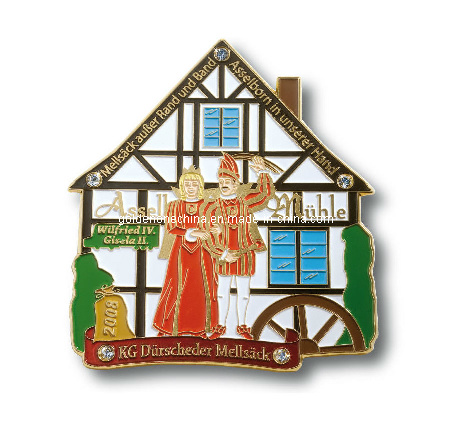 Kundenspezifischer vollfarbig bedruckter Edelstahl-Eisen-Emaille-Reversstift mit Epoxidharz