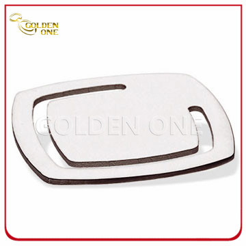 Feines Design, quadratische Form, vernickeltes Metall-Lesezeichen