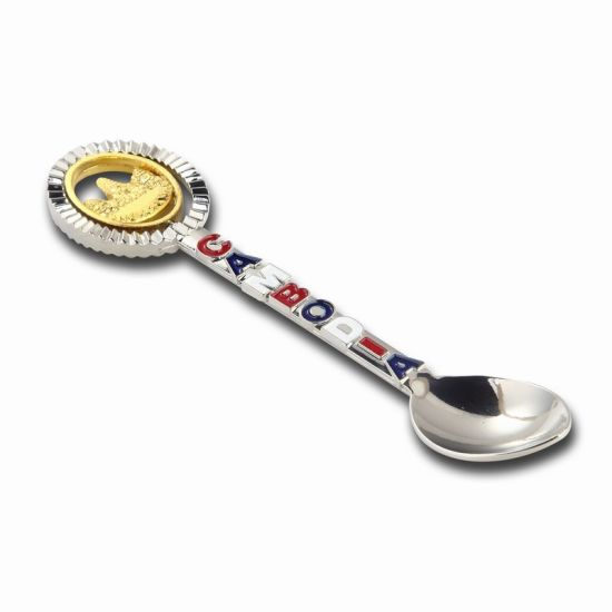 Kundenspezifischer weicher Emaille-Kopf-Souvenir-Geschenk-Metalllöffel