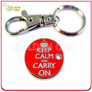 Kundenspezifischer Trolley-Münzen-Schlüsselanhänger mit weichem Emaille-Logo