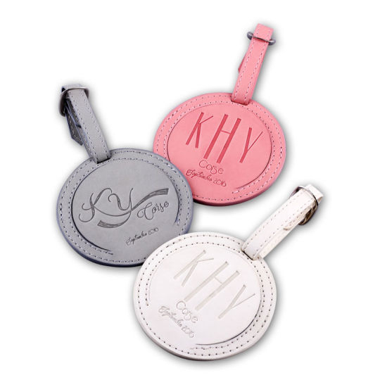 Creative Custom Design Gold-Silber-Stempel PU-Leder-Gepäckanhänger