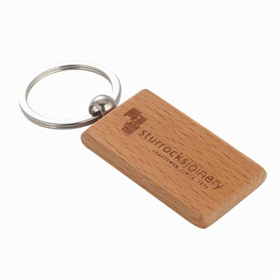 Neuartiges Design, hochwertiger, ovaler Schlüsselring aus Holz