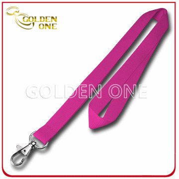 Liefern Sie leeres Polyester-Lanyard mit reiner Farbe und Metallhaken
