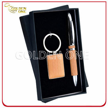 Executive Gift Geschenkset aus Holz mit Schlüsselhalter und Kugelschreiber