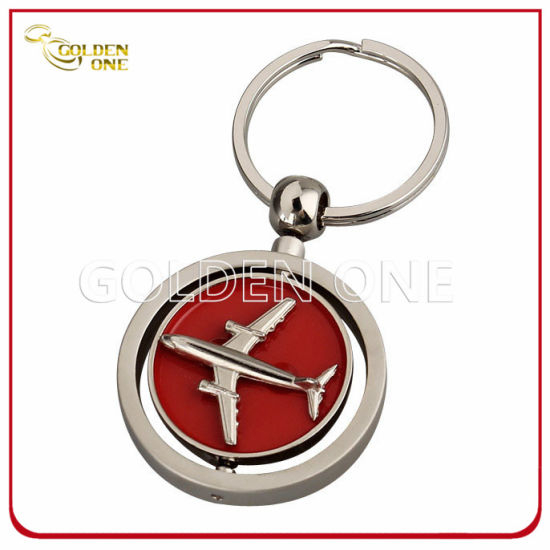 Schlüsselanhänger aus Metall mit geprägtem, weichem Emaille-Logo und Nickel-Finish