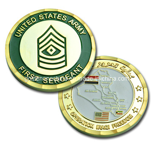 Angepasste uns vergoldete Wave Edge Army Coin