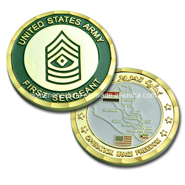 Angepasste uns vergoldete Wave Edge Army Coin