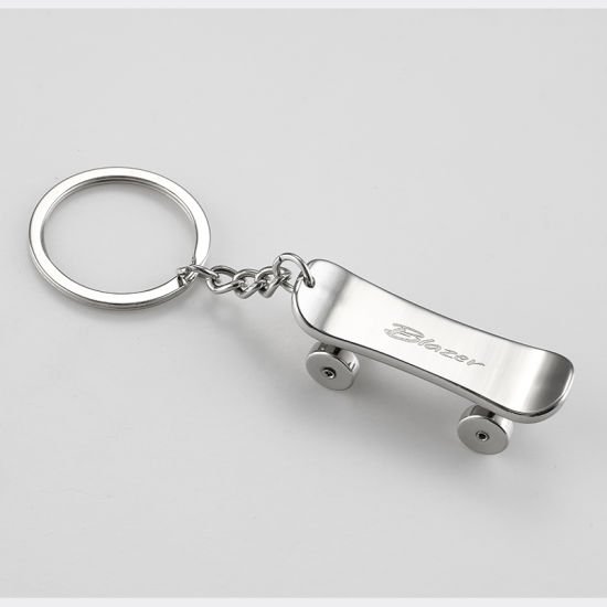 Schlüsselanhänger aus mattem Nickel mit Epoxid-Metalldruck