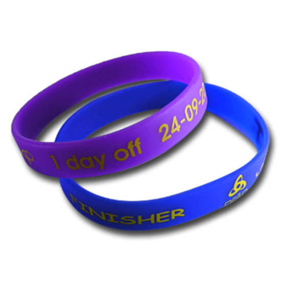 Werbegeschenk Kundenspezifisches vertieftes Färbungs-Logo-Silikon-Armband