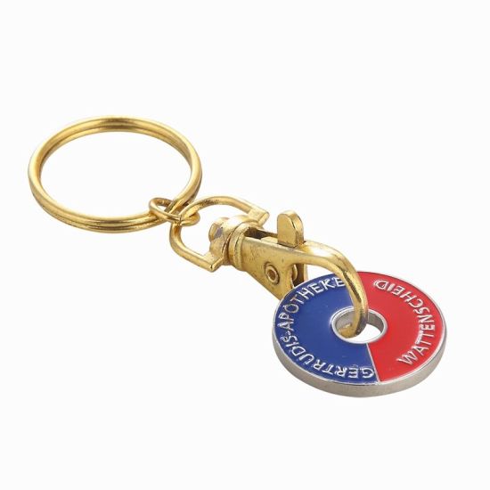 Förderung-preiswerter kundenspezifischer Metalllaufkatzen-Münzen-Schlüsselring (CH05-8)