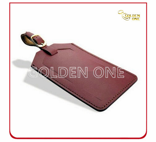 Kundenspezifischer Promotion-Geschenk-echtes Leder-Gepäckanhänger