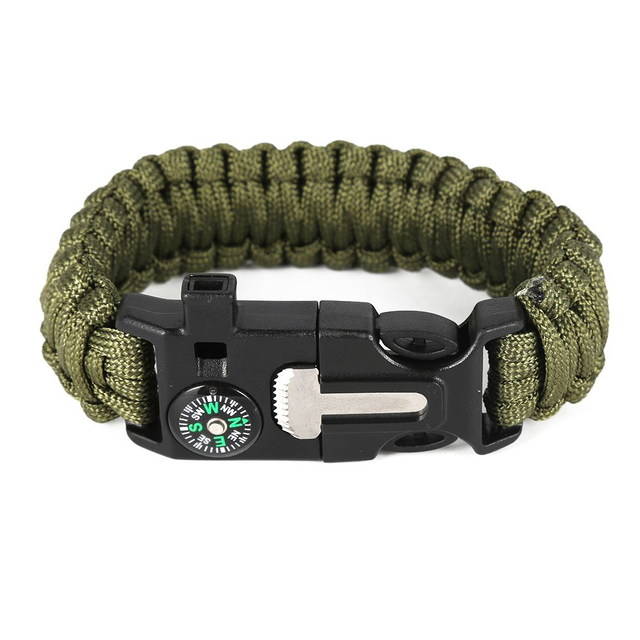People Custom Logo Einfach verstellbarer Verschluss Seil Tactical Fire Starter Schnallen Werkzeuge Paracord Survival Armband
