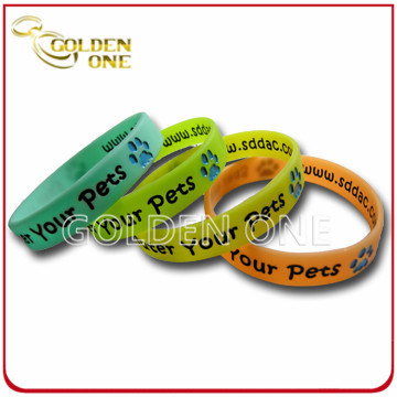 Mode-kundenspezifisches leuchtendes buntes gedrucktes Logo-Silikon-Armband