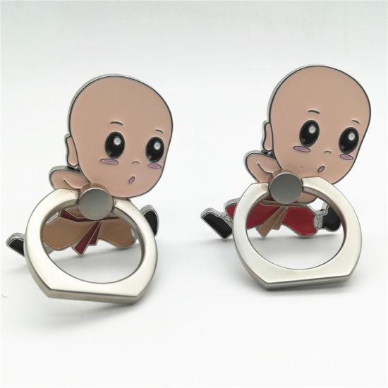 Kundenspezifischer Logo-Rotations-Telefon-Ring-Halter aus Metall mit weicher Emaille