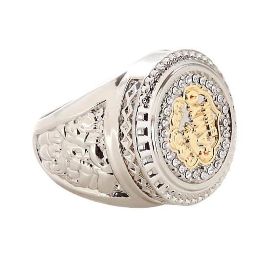 Angepasster Andenken-Meisterschaftsring aus vergoldetem Metall mit Bling