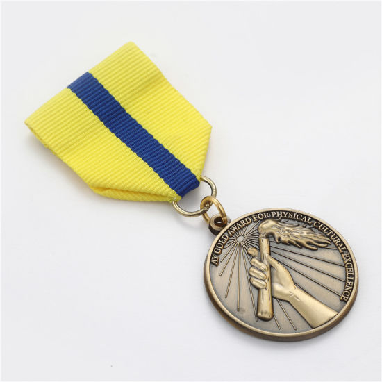 Werkseitige kundenspezifische 3D-geprägte Sport-Medaille aus weichem Emaille-Metall