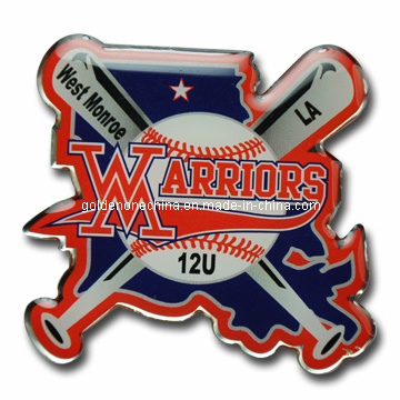 Geprägtes Logo in Gold-Finish Metall-Emblem aus weicher Emaille